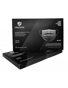 Achat masque chirurgical NOIR 3 plis jetable normce CE EN14683 type IIR - Livraison rapide prix pas cher 2