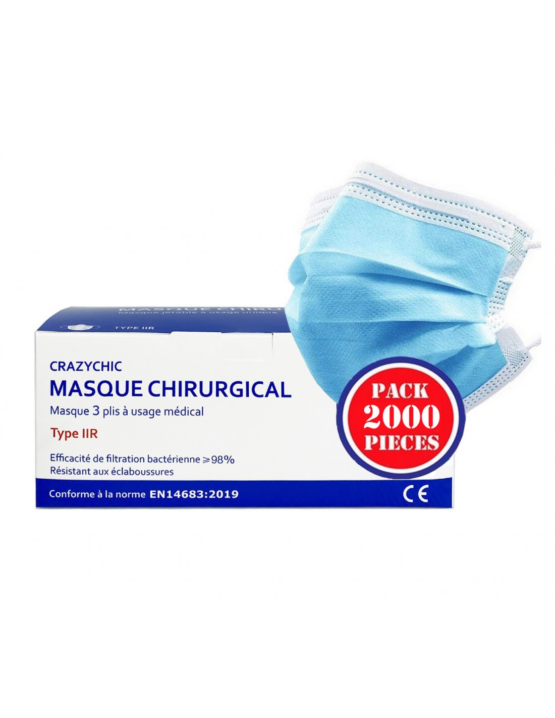 Masque chirurgical aux normes médicales type 2R